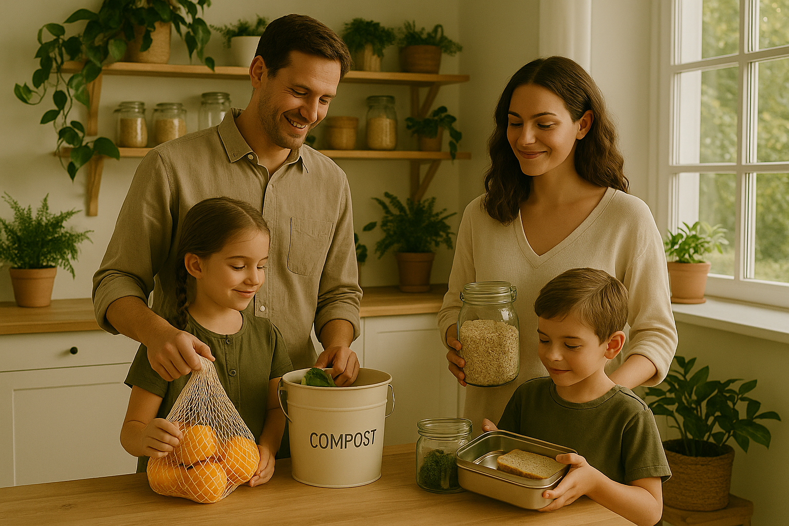 쓰레기 없는 생활을 실천하는 가족