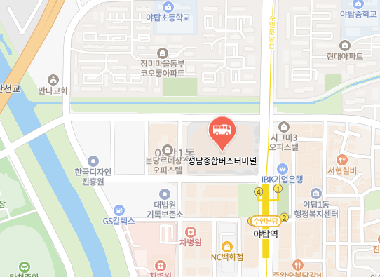성남종합버스터미널 위치-지도