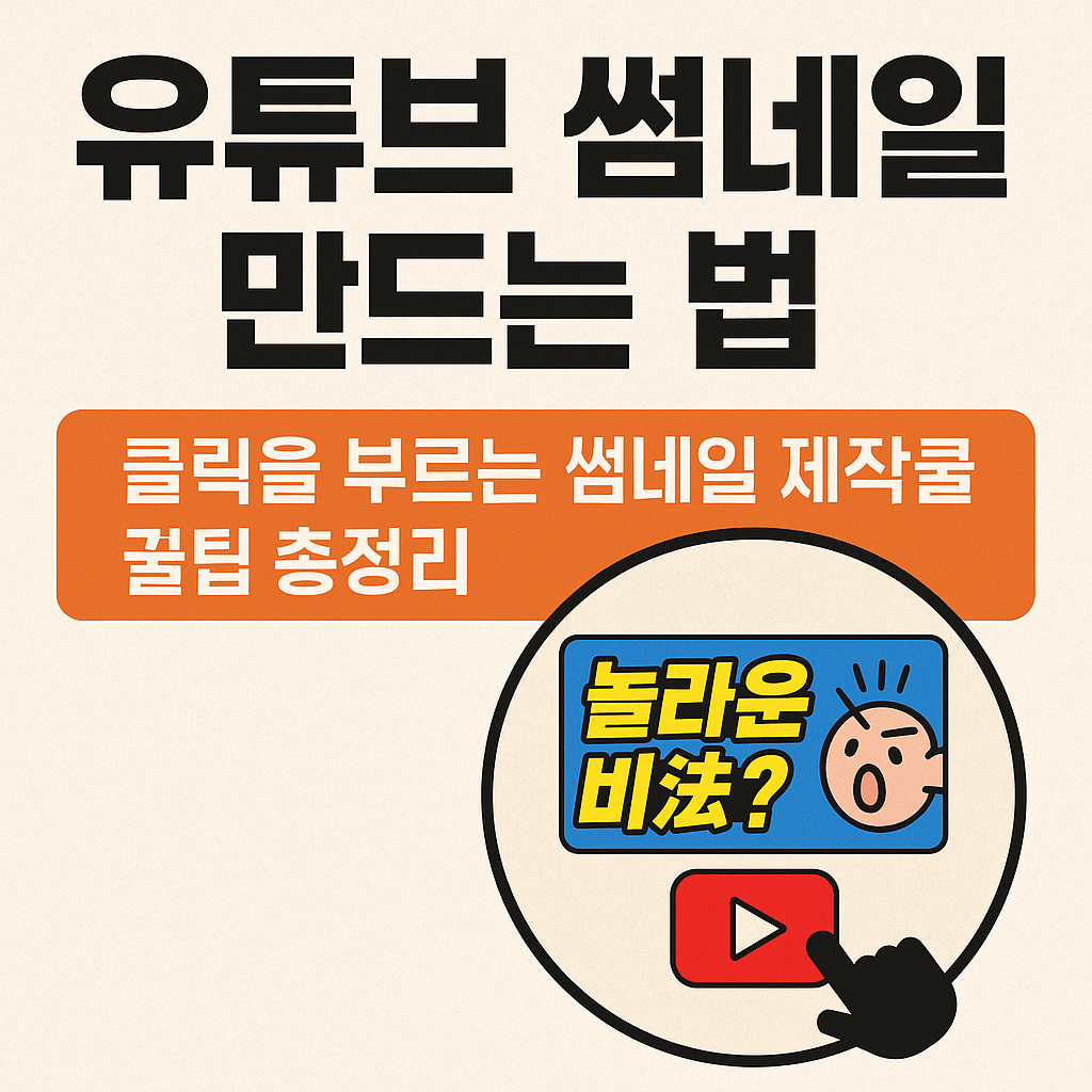 유튜브 썸네일 만드는 법｜클릭을 부르는 썸네일 제작 꿀팁 총정리