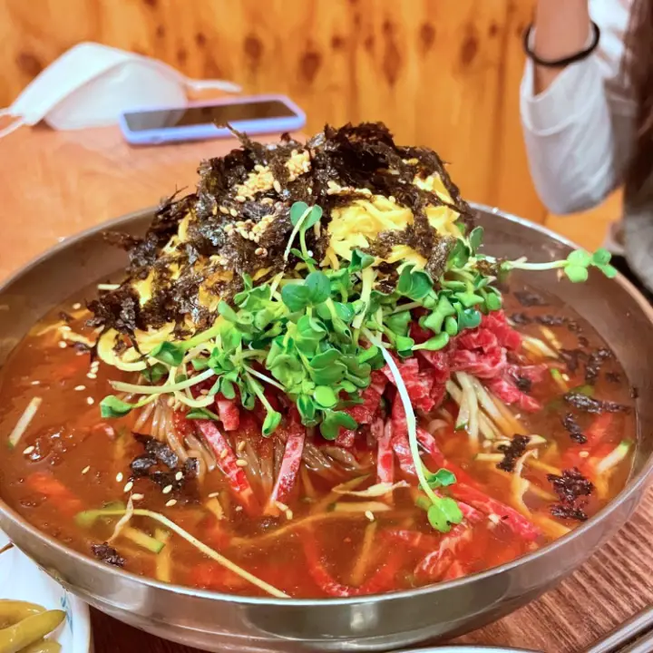 신의한수 맛의결정타 30년 경력 노포 산더미 육회비빔국수 물회국수 맛집 파주 탄현 맛집 추천