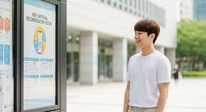 포스터를 보고 국민추천제에 관심을 갖는 청년