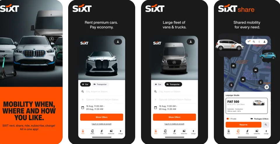 SIXT 어플 사진