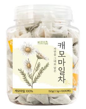 바른약초 캐모마일 삼각티백, 100개, 1.5g