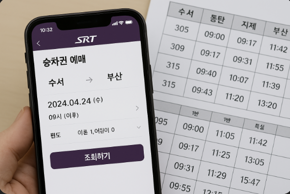 SRT 승차권 예매 관련 이미지