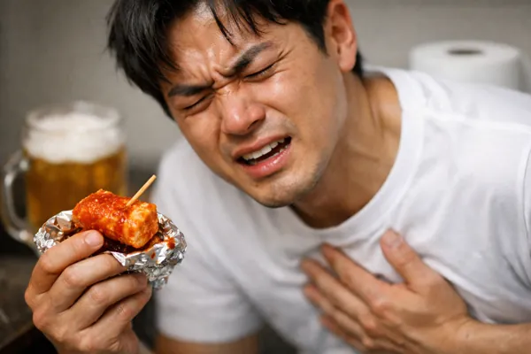 급체 후 복부 통증 표현