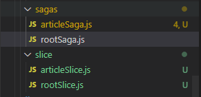 saga와 slice(reducer)