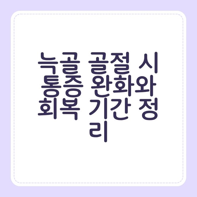 늑골 골절 시 통증 완화와 회복 기간 정리