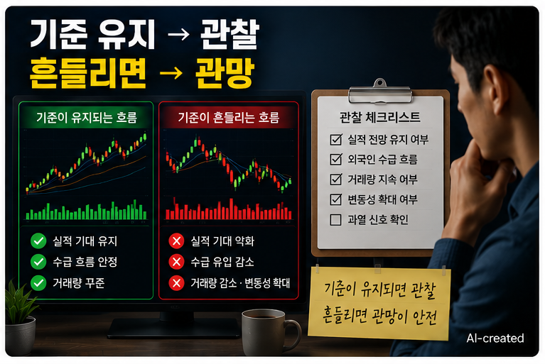 SK하이닉스 목표가 흐름을 관찰하며 실적과 수급 구조를 확인하는 투자자 이미지