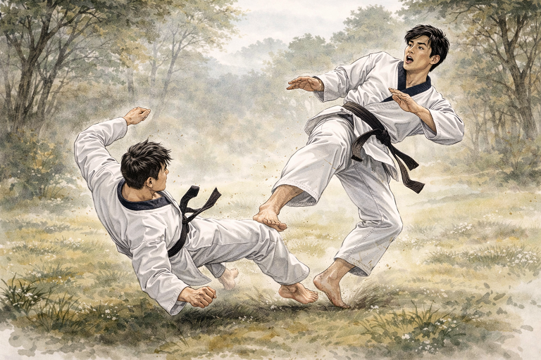 중심 붕괴 전략 태껸 공격의 구조