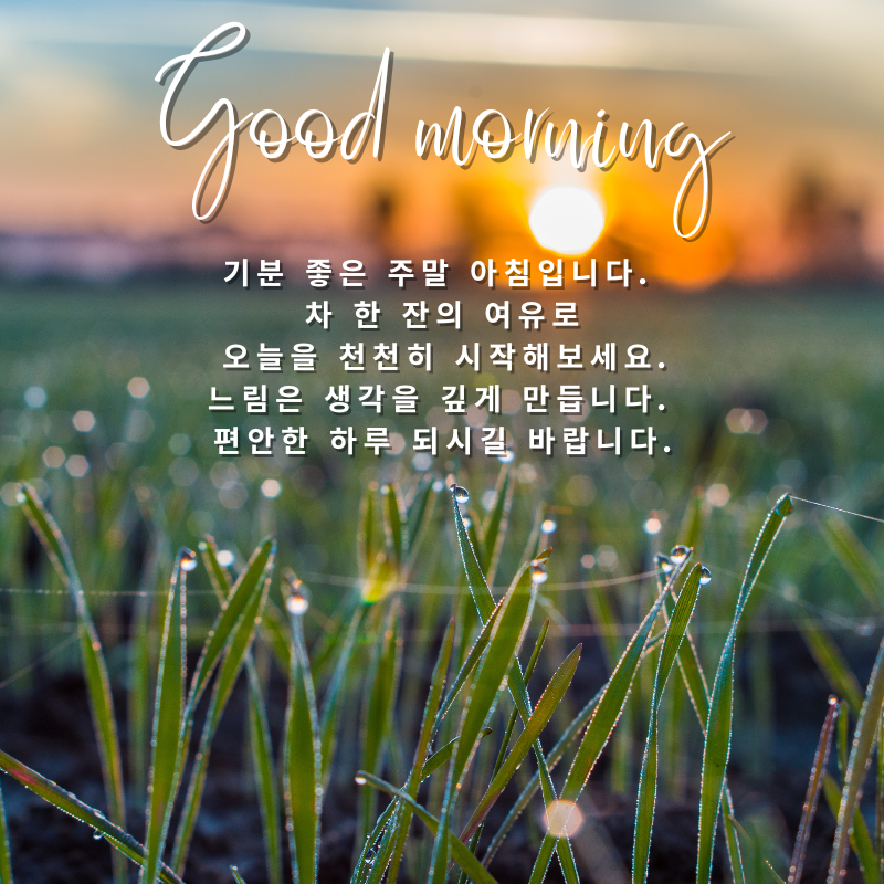 주말 아침 인사말 이미지 토요일 일요일 인사글