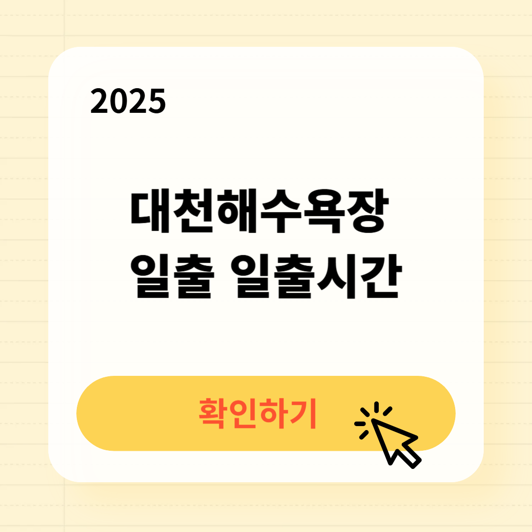 대천해수욕장 일출 일출시간 확인