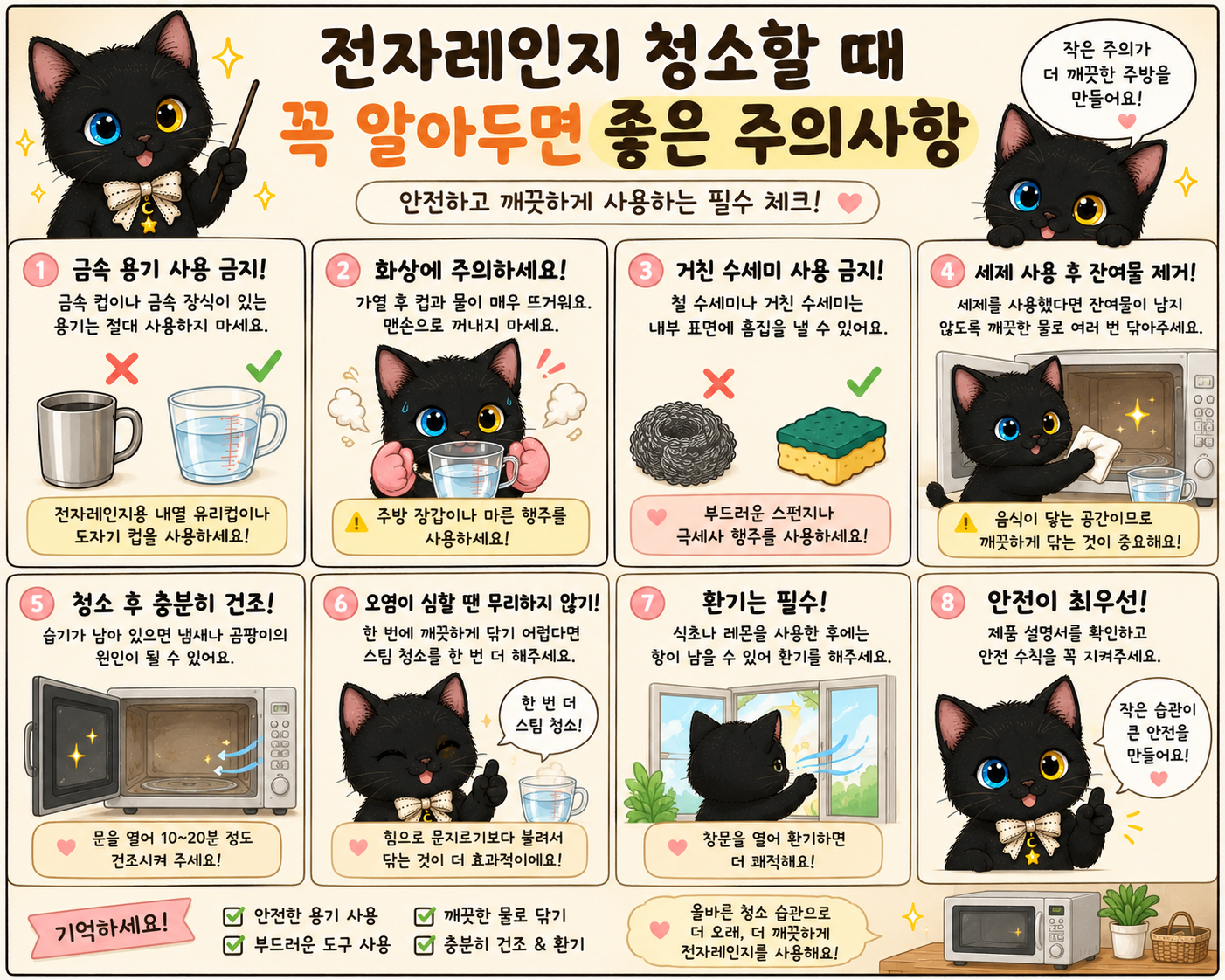 전자레인지 청소할 때 꼭 알아두면 좋은 주의사항