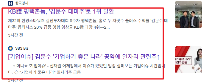 김문수 관련주
