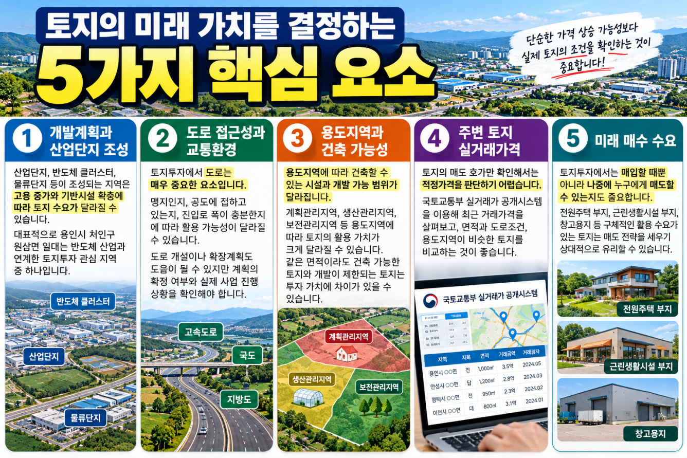 토지투자 수익률을 결정하는 중요한 요소 5가지