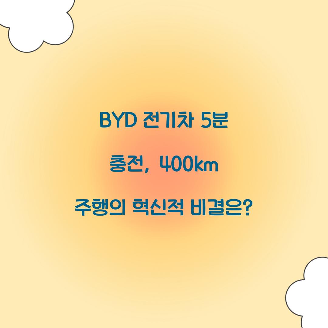 BYD 전기차 5분 충전