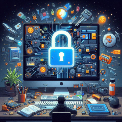 해커 공격을 방어하는 강력한 사이버 보안 시스템.