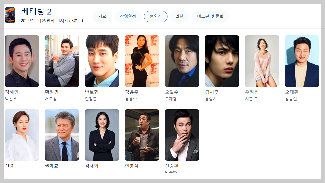 베테랑 2 등장인물