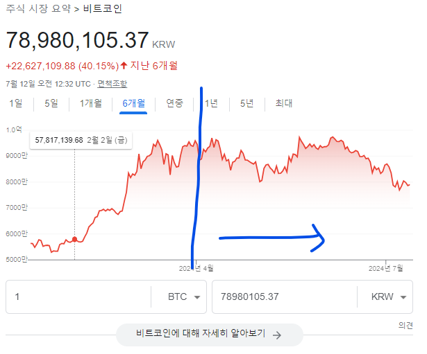 비트코인 가격과 비교