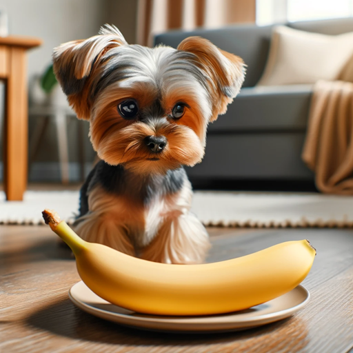 새끼 강아지와 바나나