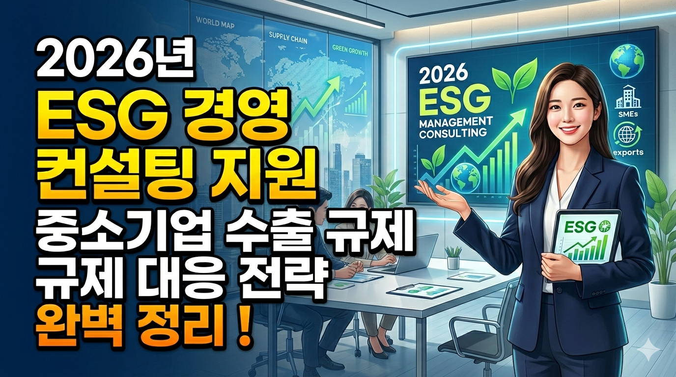 2026년 ESG 경영 컨설팅 지원 중소기업 수출 규제 대응 전략 완벽 정리