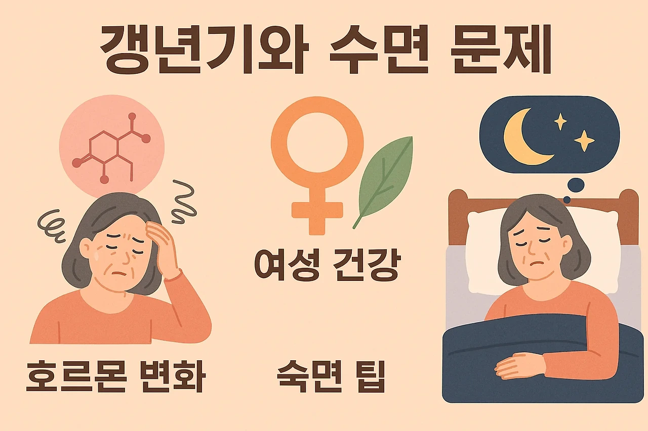 갱년기와 수면 문제 (호르몬 변화, 여성 건강, 숙면 팁)