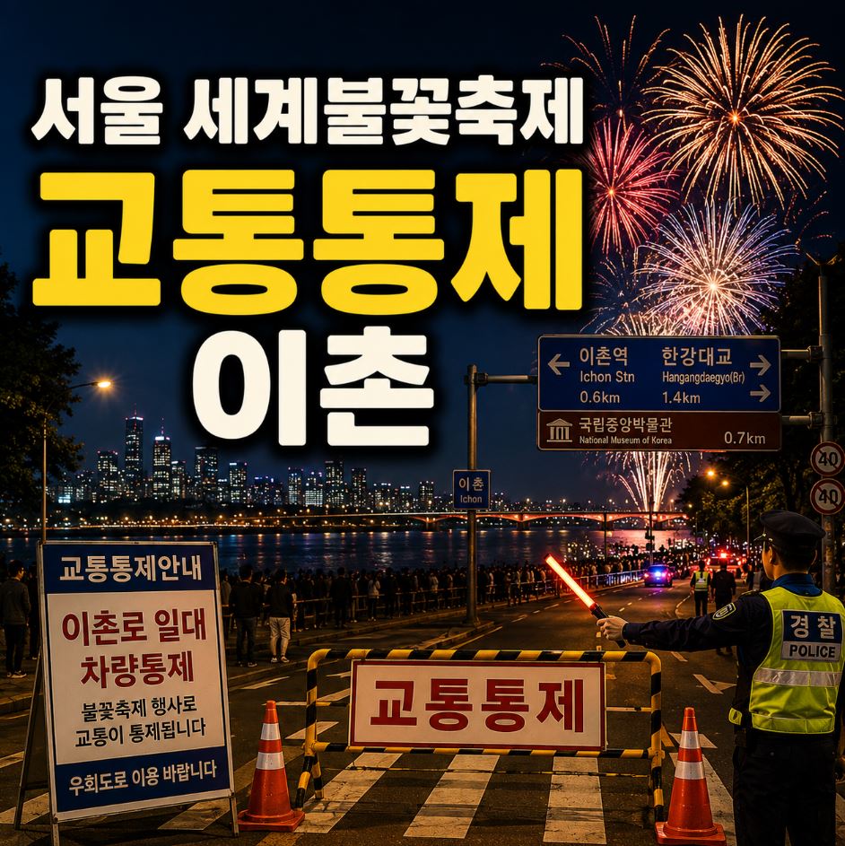 서울 세계불꽃축제 교통통제 정보 이촌