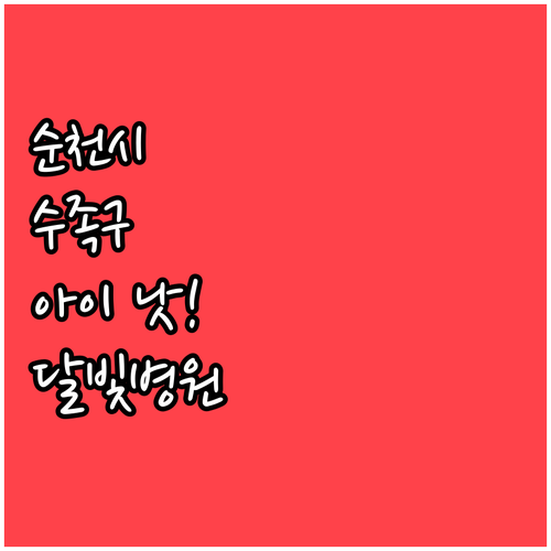 순천시 달빛어린이병원 및 소아과 수족..