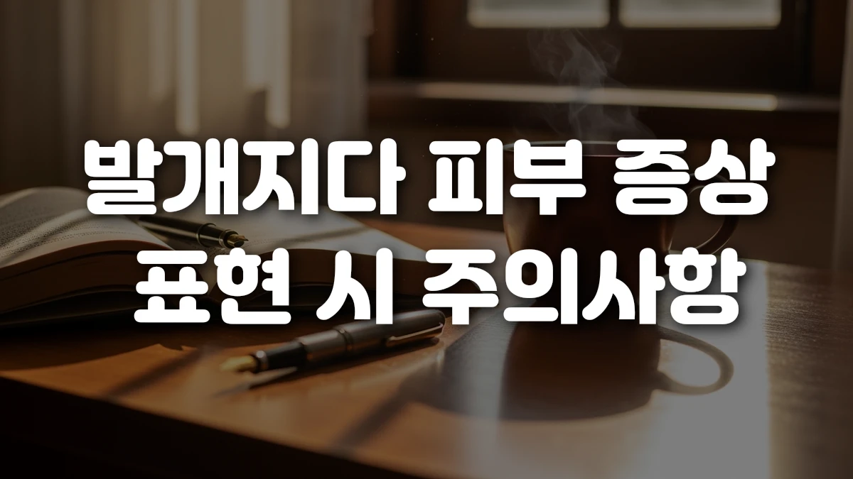 발개지다 피부 증상 표현 시 주의사항