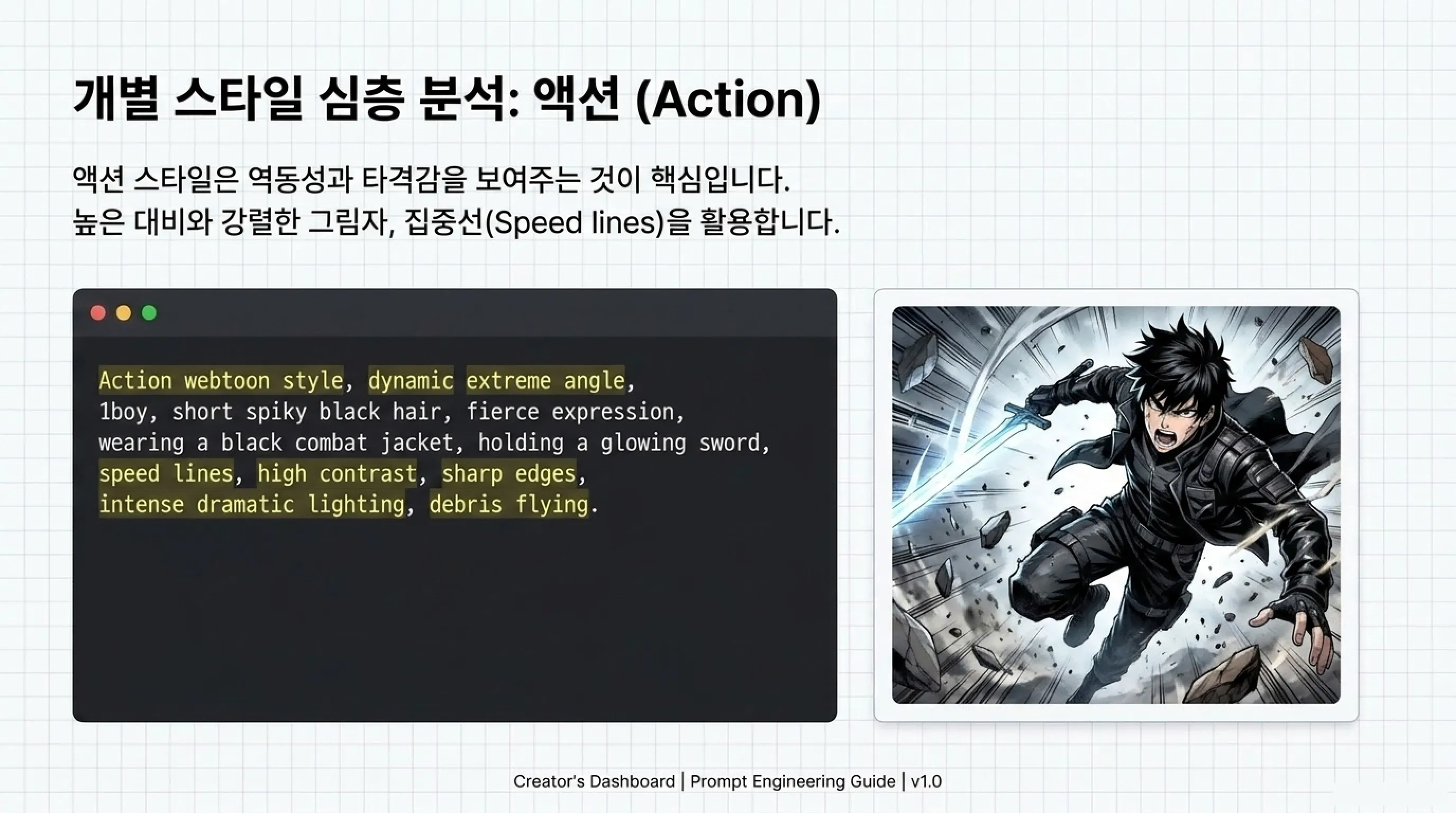ChatGPT로 웹툰 스타일 캐릭터 이미지 만드는 방법 액션 스타일