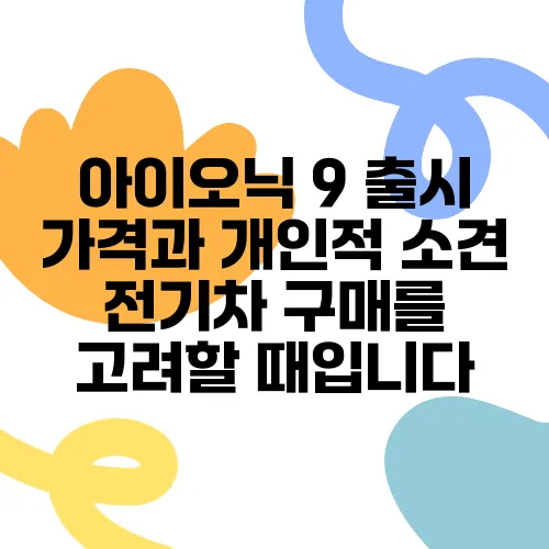 아이오닉 9 출시 가격과 개인적 소견 전기차 구매를 고려할 때입니다