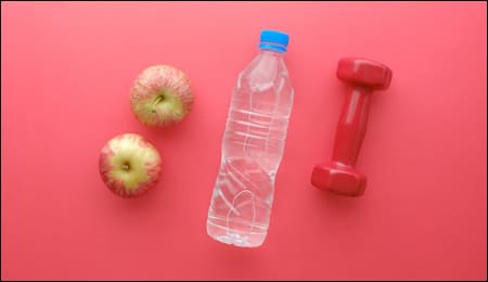 사과, 생수, 아령