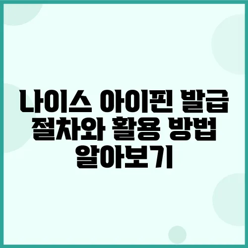 나이스 아이핀 발급 절차와 활용 방법 알아보기