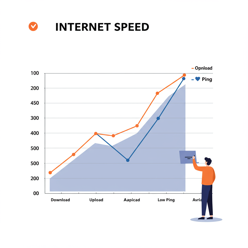 인터넷 속도 측정 결과를 보여주는 차트 그림