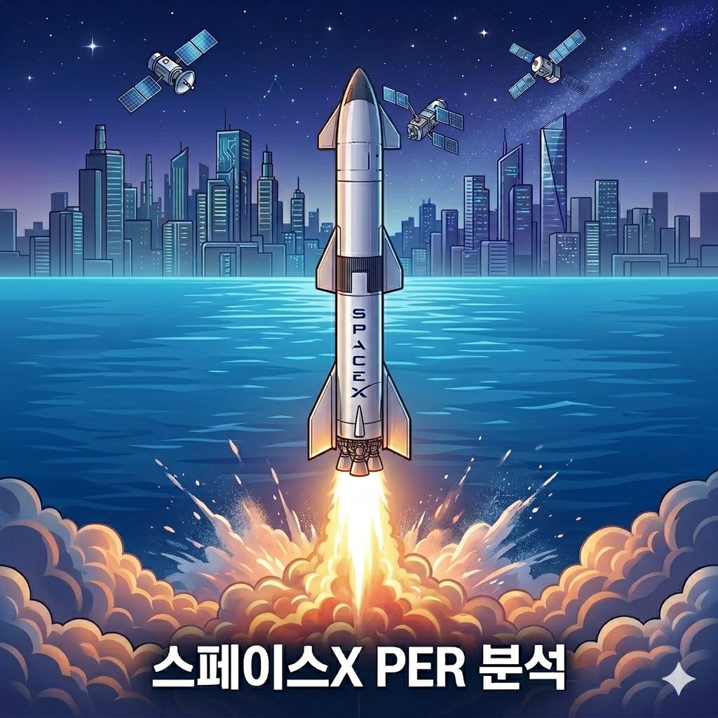 스페이스X 주가 전망및 PER 분석, 이미지 생성 제미나이