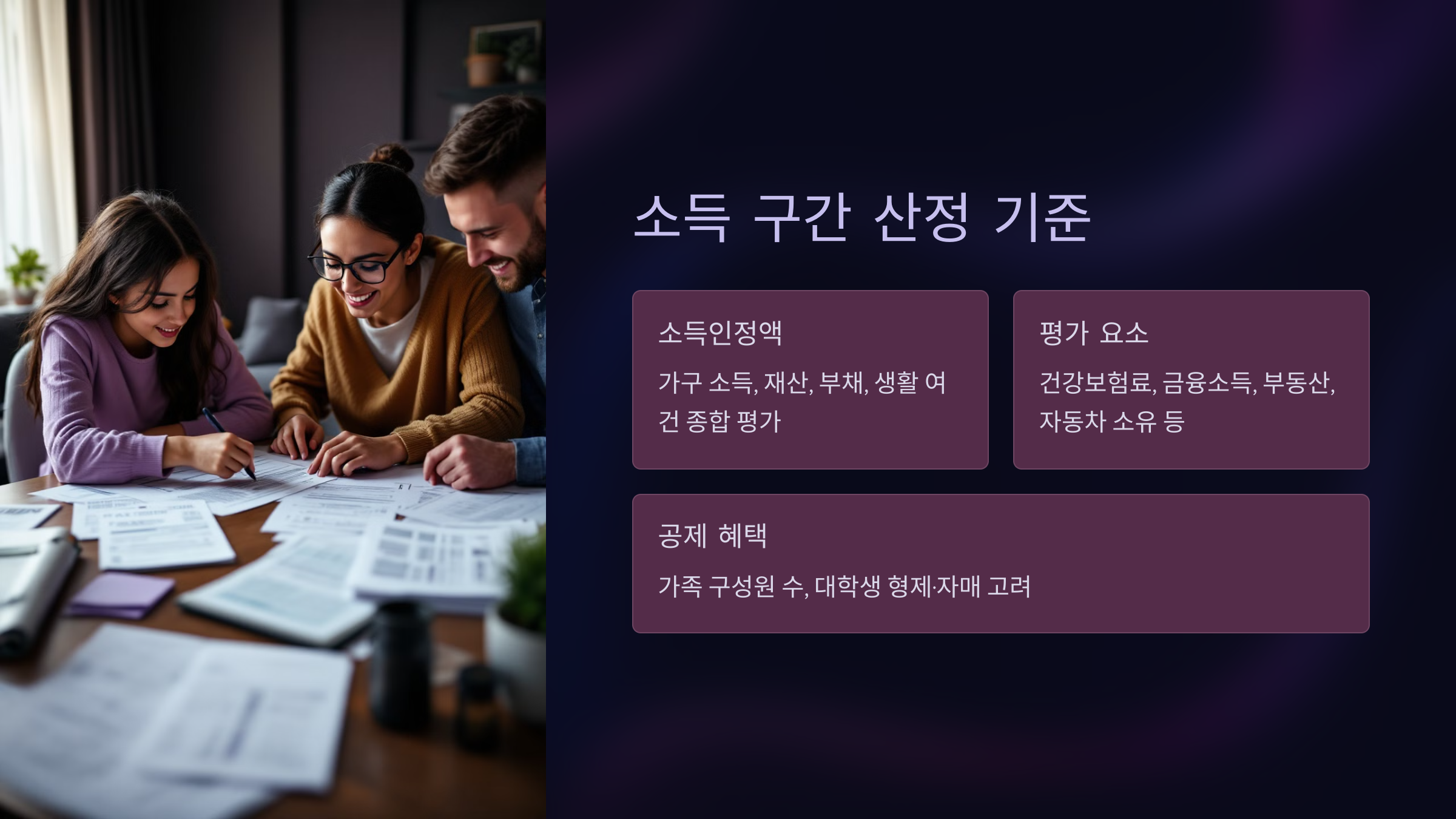 국가장학금 소득 구간 산정 기준