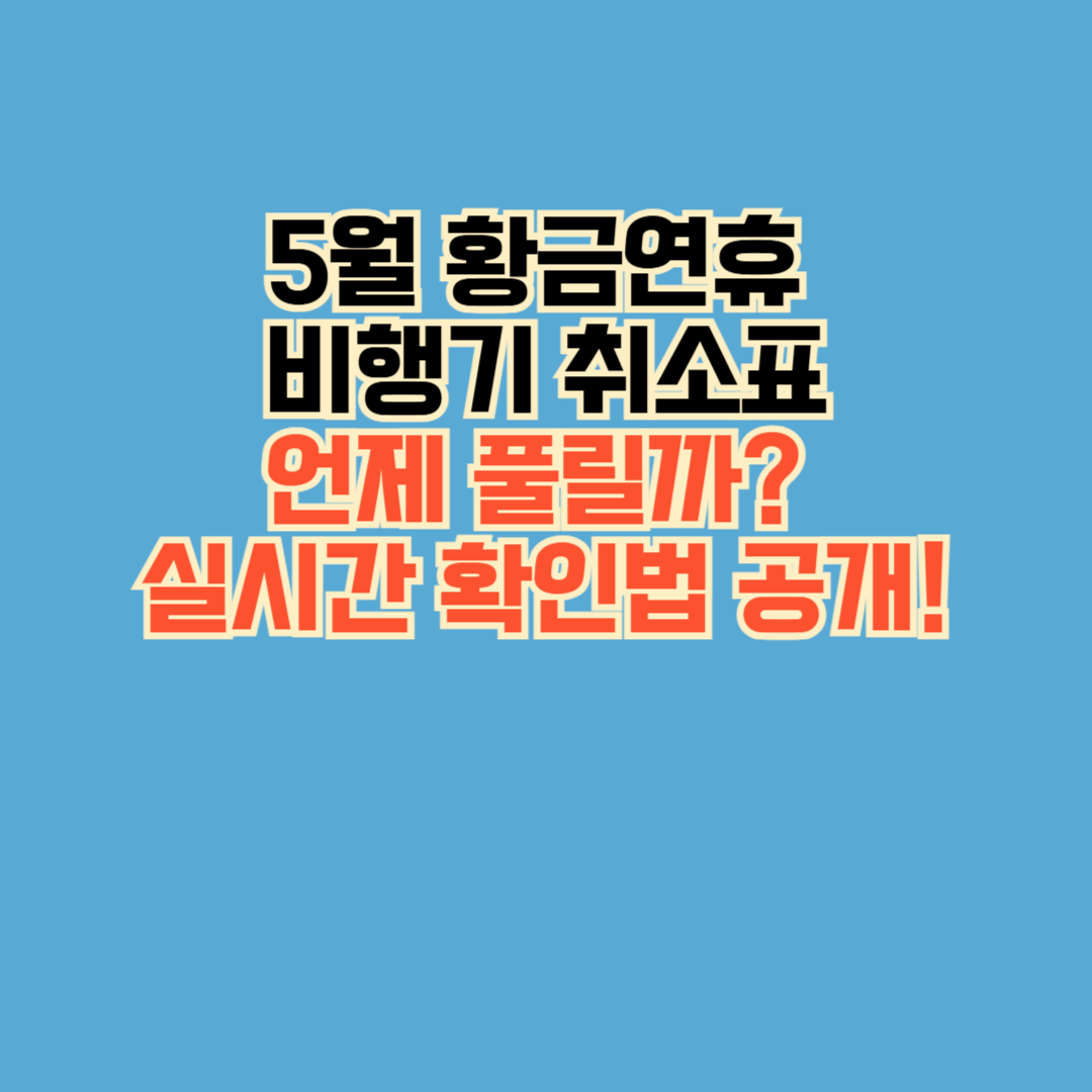 비행기 취소표가 언제 풀리는지 실시간 잔여석 확인법