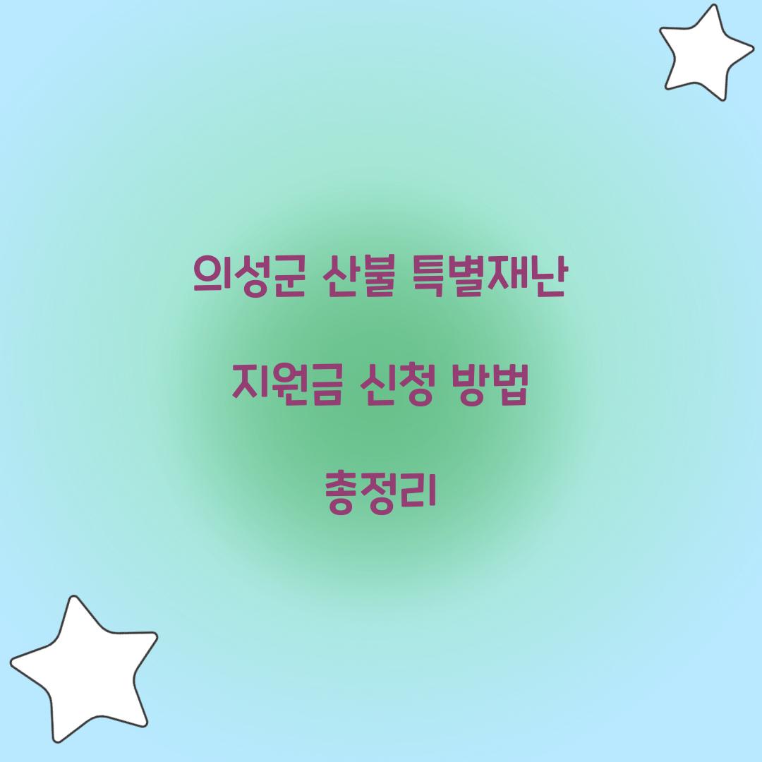 의성군 산불 특별재난 지원금