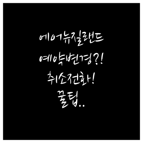 에어 뉴질랜드 예약 변경 및 취소 전..