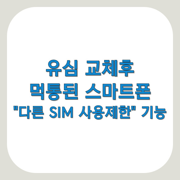 유심 교체후 먹통, 원인과 해결책