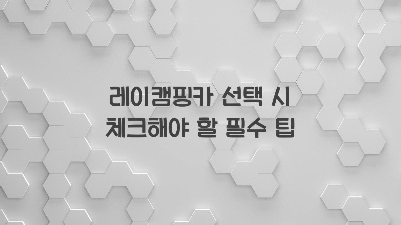 레이캠핑카
