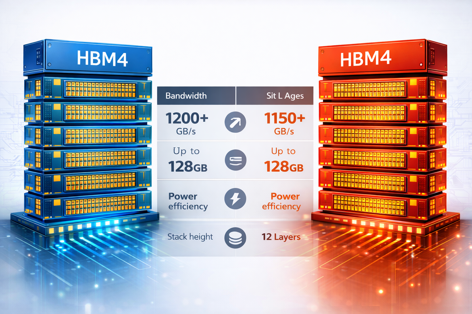 삼성전자-SK하이닉스-HBM4 메모리 칩 성능 비교