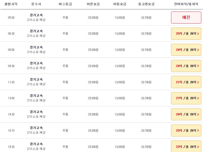 충주 인천공항 리무진 버스 시간표 요금 예약 방법