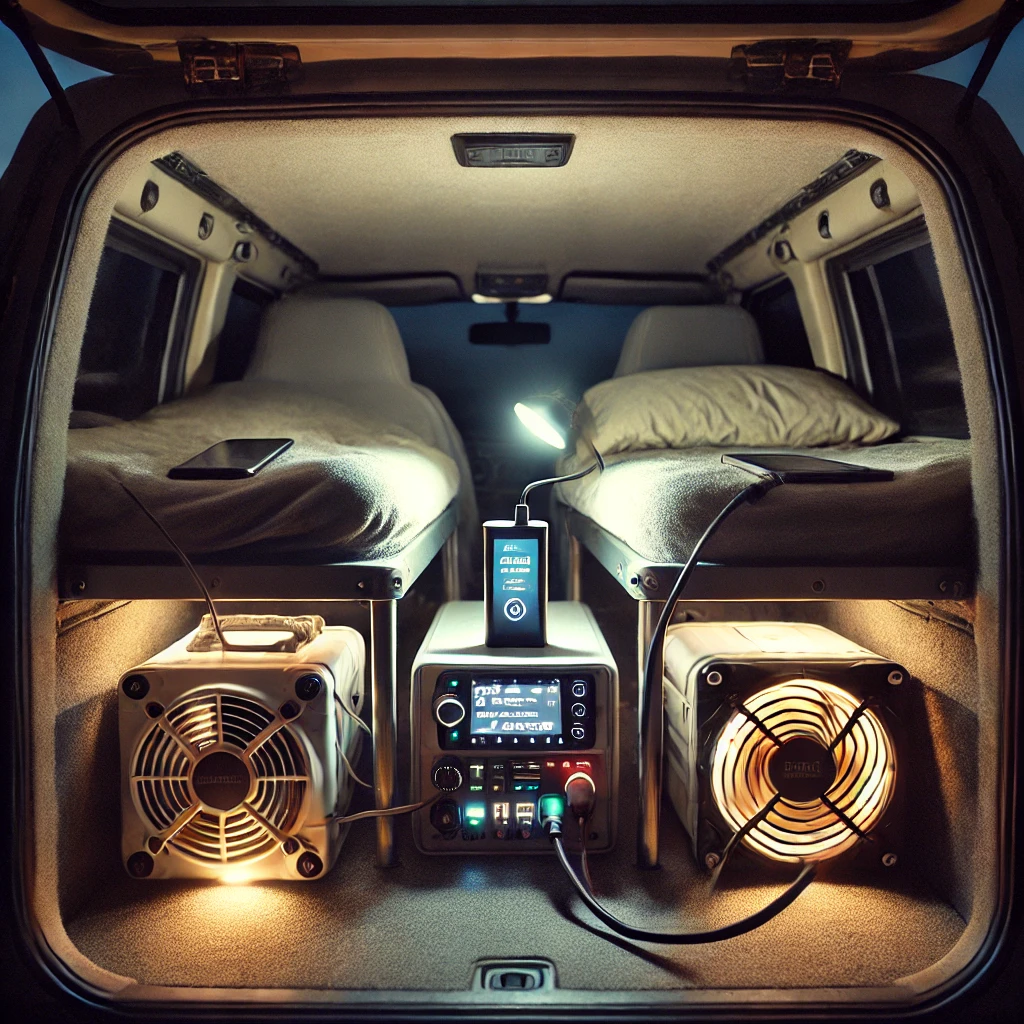 보조배터리 2개로만 구성된 1박 차박 셋업 &ndash; USB 조명, 스마트