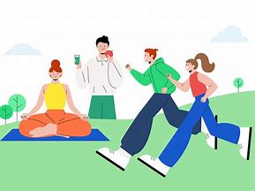 달리고 명상하는 젊은이들 그림