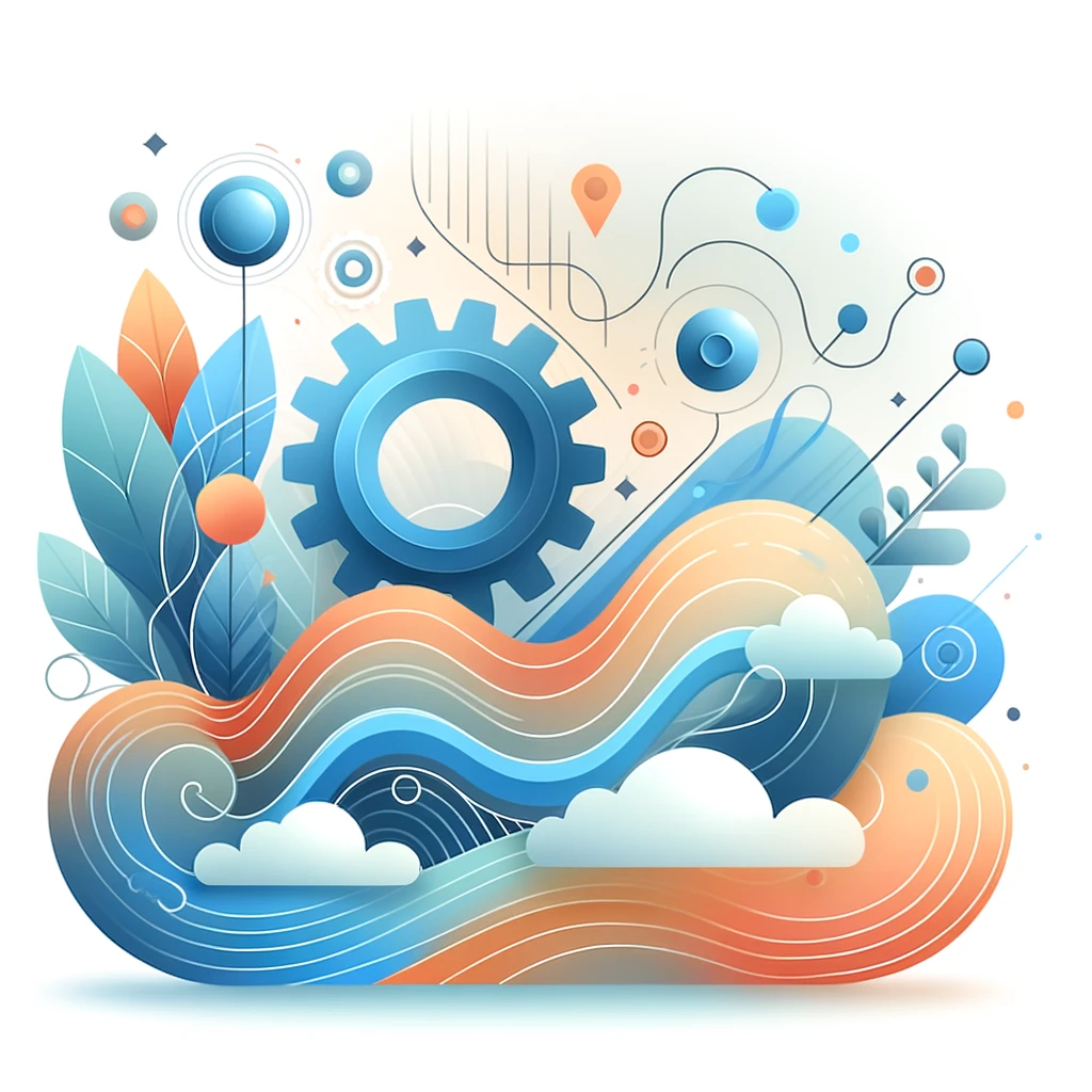 An illustration symbolizing productivity and work automation