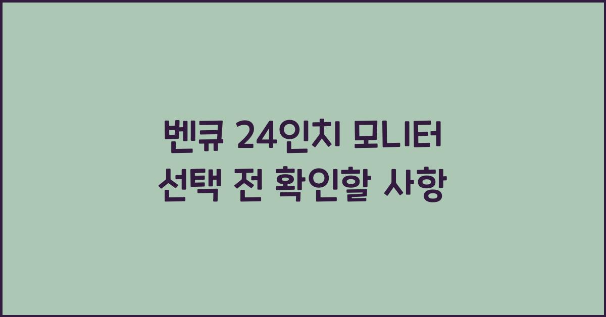 벤큐 24인치