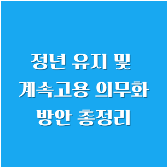 정년 유지 및 계속고용 의무화 방안 총정리