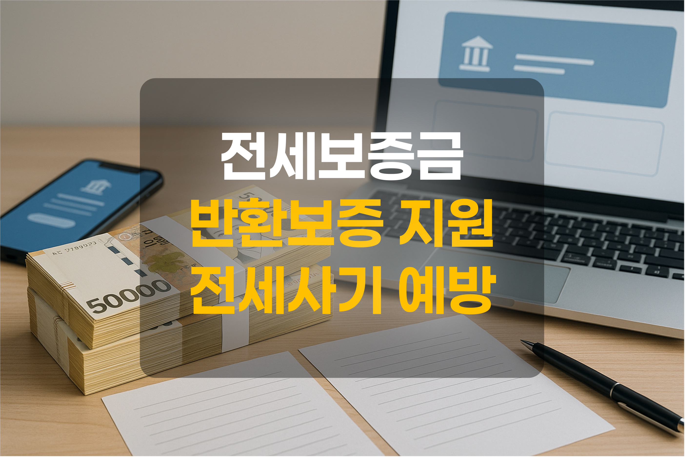 전세보증금 반환보증 지원을 표현한 그림