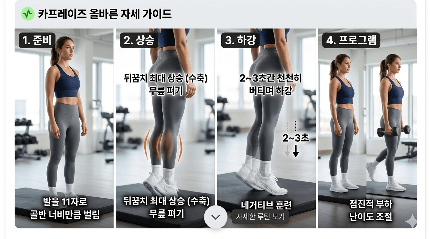 초보 러닝, 런린이, 카프레이즈 수행 방법