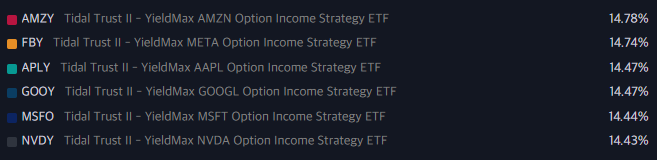 YMAG 커버드콜 ETF 구성종목